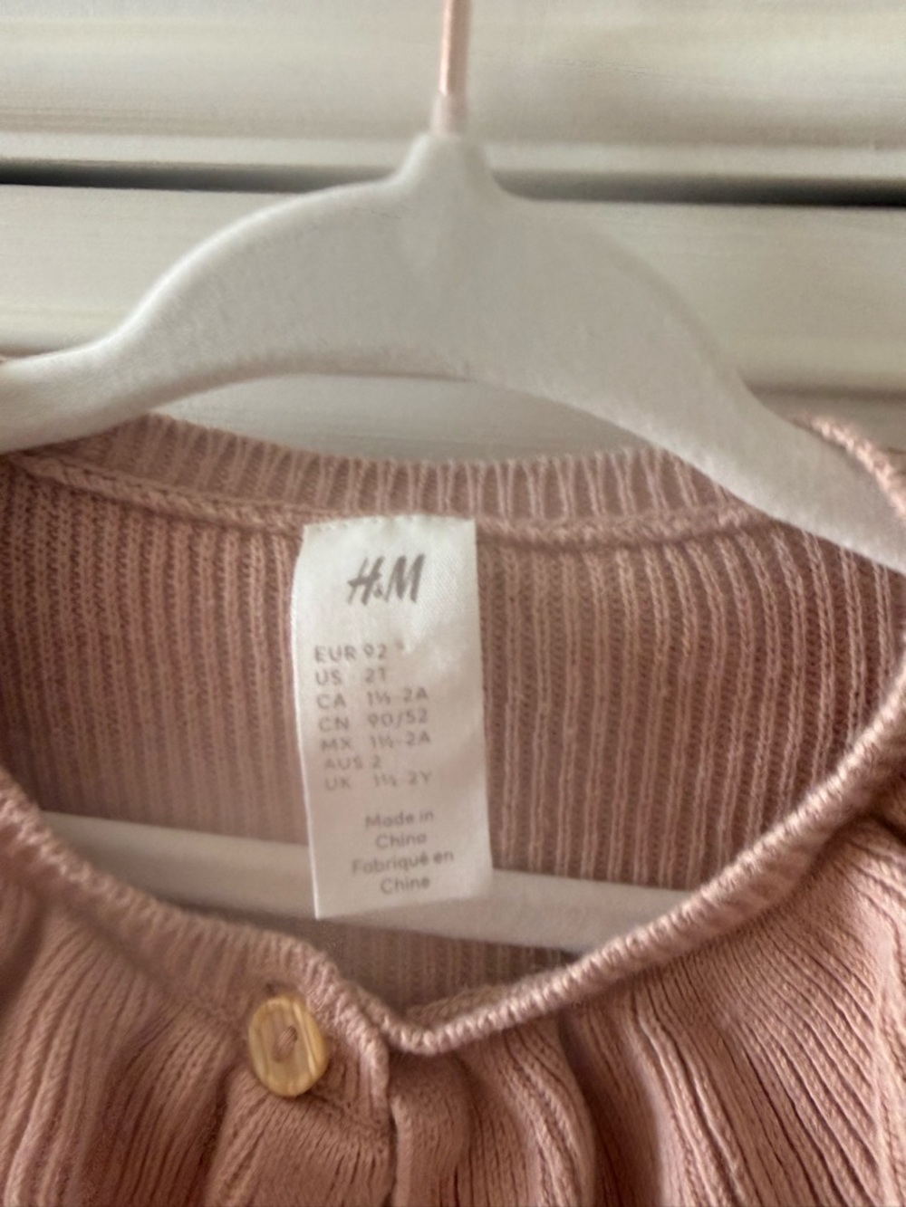 H&M Dusty Rose Ruffle-Trim Knit Cardigan - Picture 3 of 3